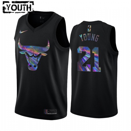 Barn Chicago Bulls Tröja Thaddeus Young 21 Iridescent HWC Collection Swingman